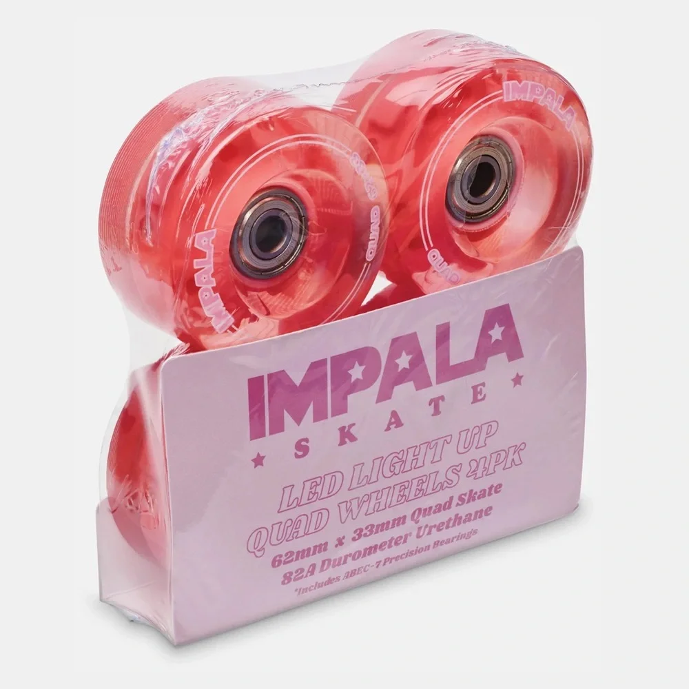 Coral Pink Quad Skate Wheels - 62x32mm - Picture 3 of 9
